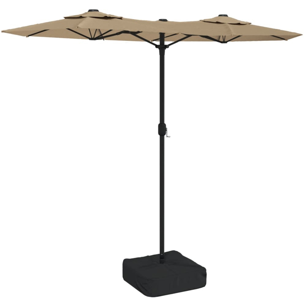 vidaXL Taupe Double Head Parasol 3 x 1.4m Image 1