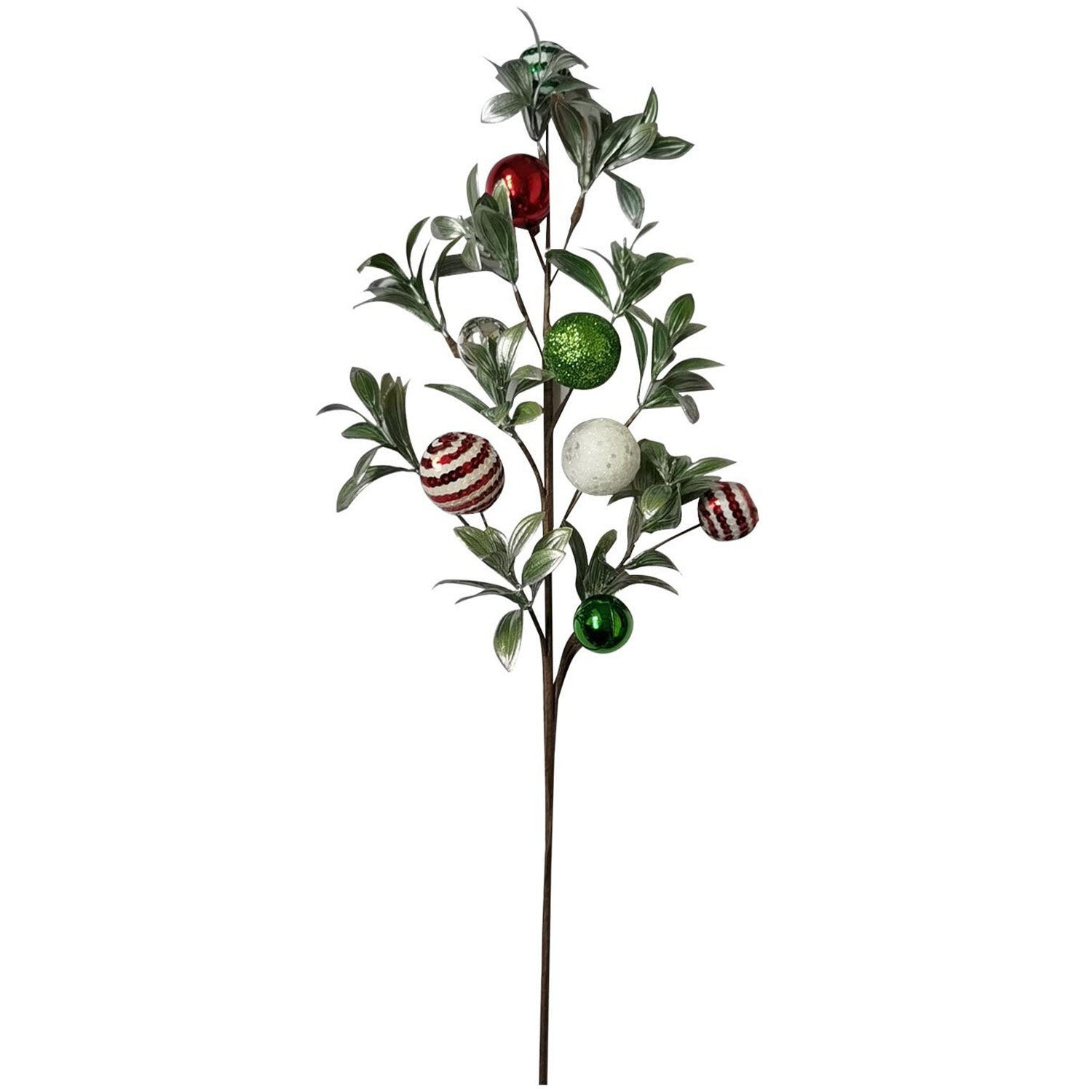 Decorative Pick with Baubles and Leaves Image