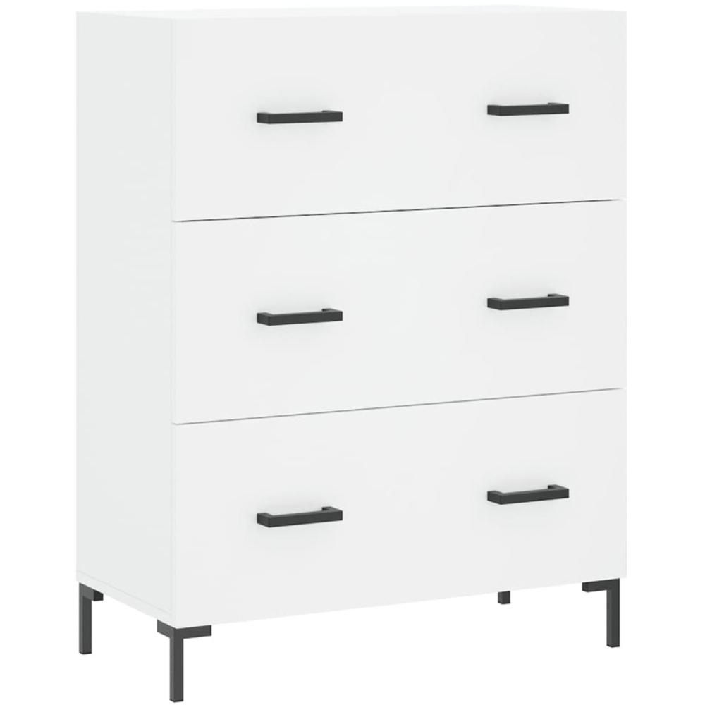 vidaXL 3 Drawer White Sideboard Image 2