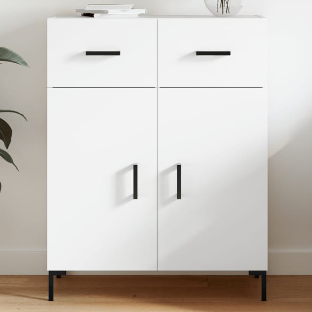 vidaXL 2 Door 2 Drawer White Sideboard Image 1