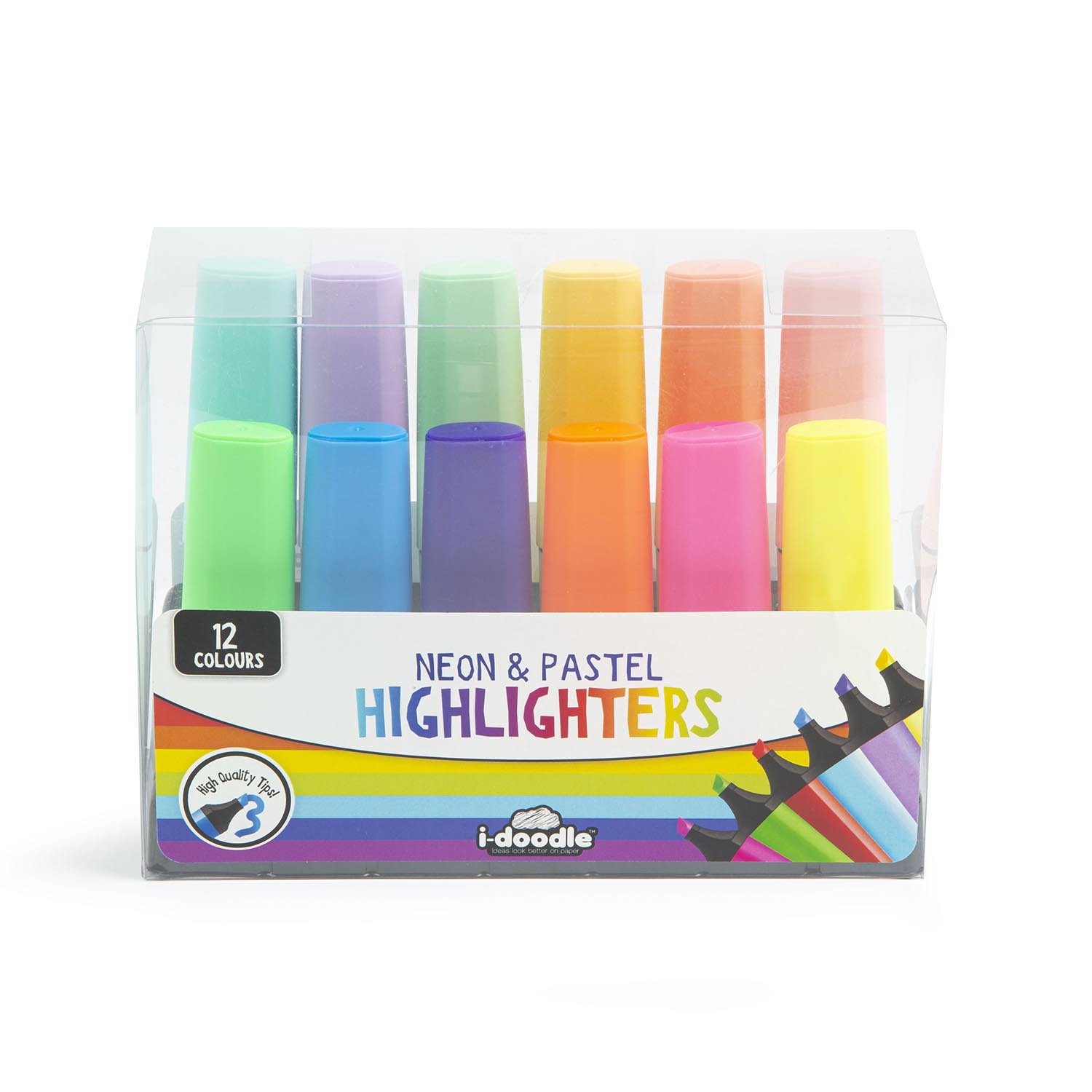 i-doodle Neon and Pastel Highlighters 12 Pack Image 2