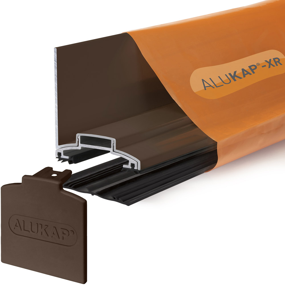 Alukap-XR Brown Wall Bar 2.4m with 55mm Rafter Gasket Image 1