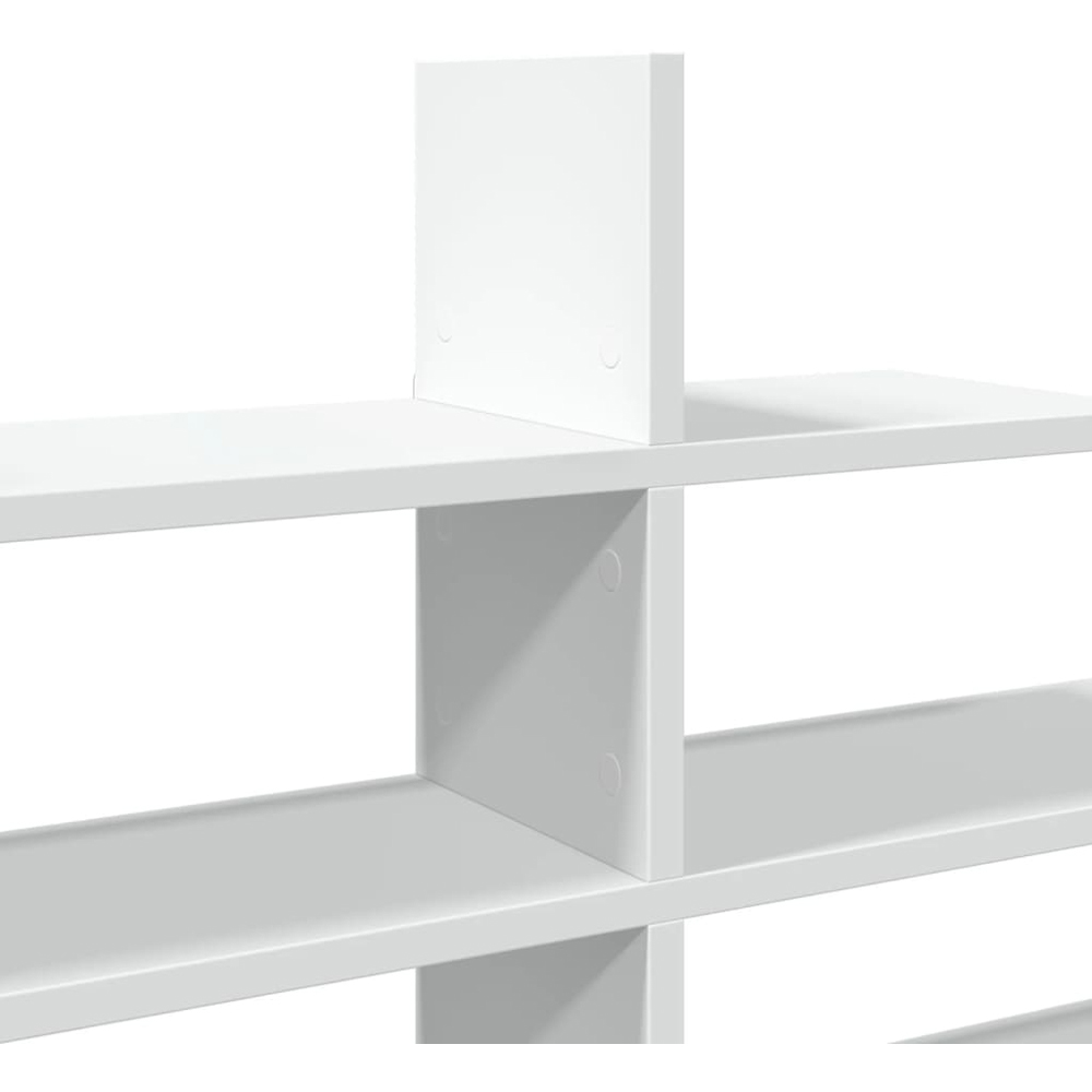 vidaXL 8 Shelf White Floating Wall Shelf Image 6