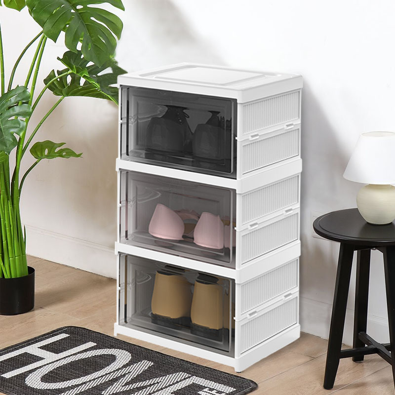 Living and Home 3-Tier Foldable Shoe Storage Box Unit Image 8