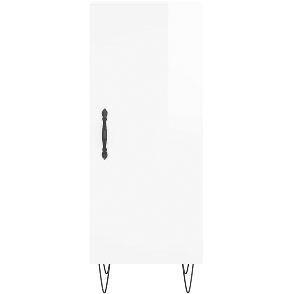 vidaXL Single Door High Gloss White Sideboard Image 5