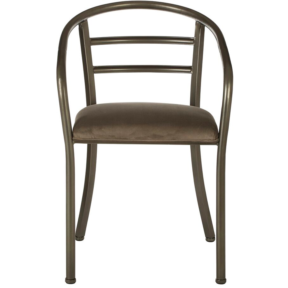 Premier Housewares New Foundry Brown Industrial-Style Curved Dining Chair Image 2