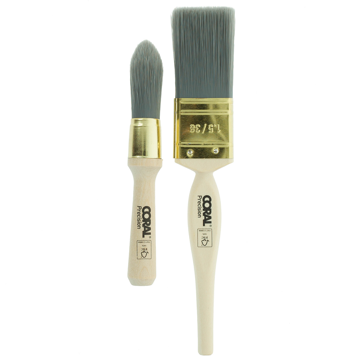 Pack of 2 Coral Precision Chalk Brushes Image 2