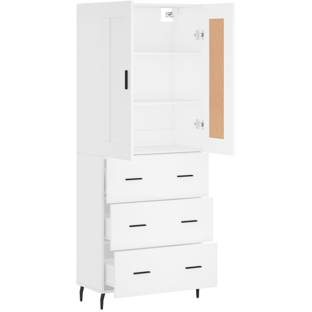 vidaXL 2 Door 3 Drawer White Highboard Image 4