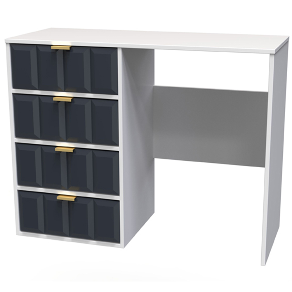 Crowndale Cube 4 Drawer Matt Indigo and White Dressing Table Ready Assembled Image 2