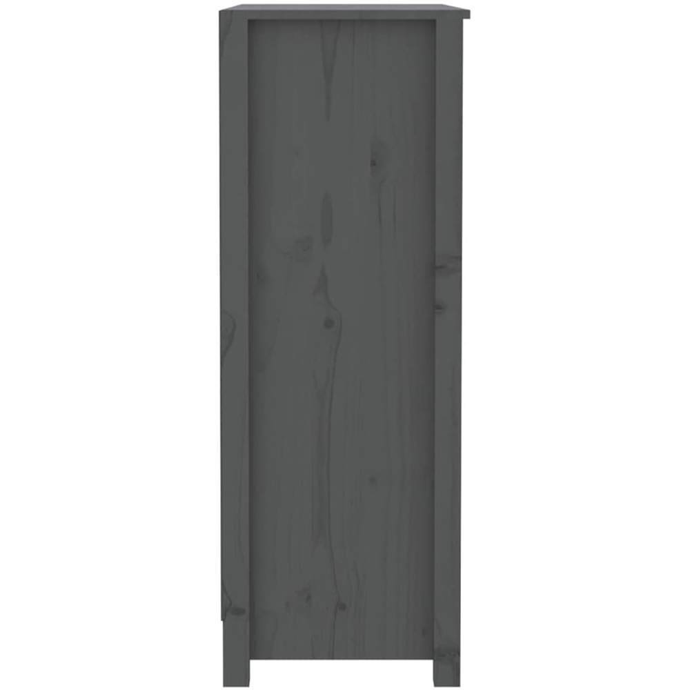 vidaXL 3 Shelf Grey Solid Pine Wood Bookcase Image 5
