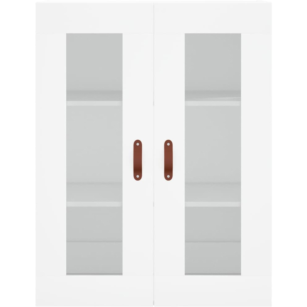 vidaXL 2 Glass Door White Wall Mounted Storage Cabinet Image 4