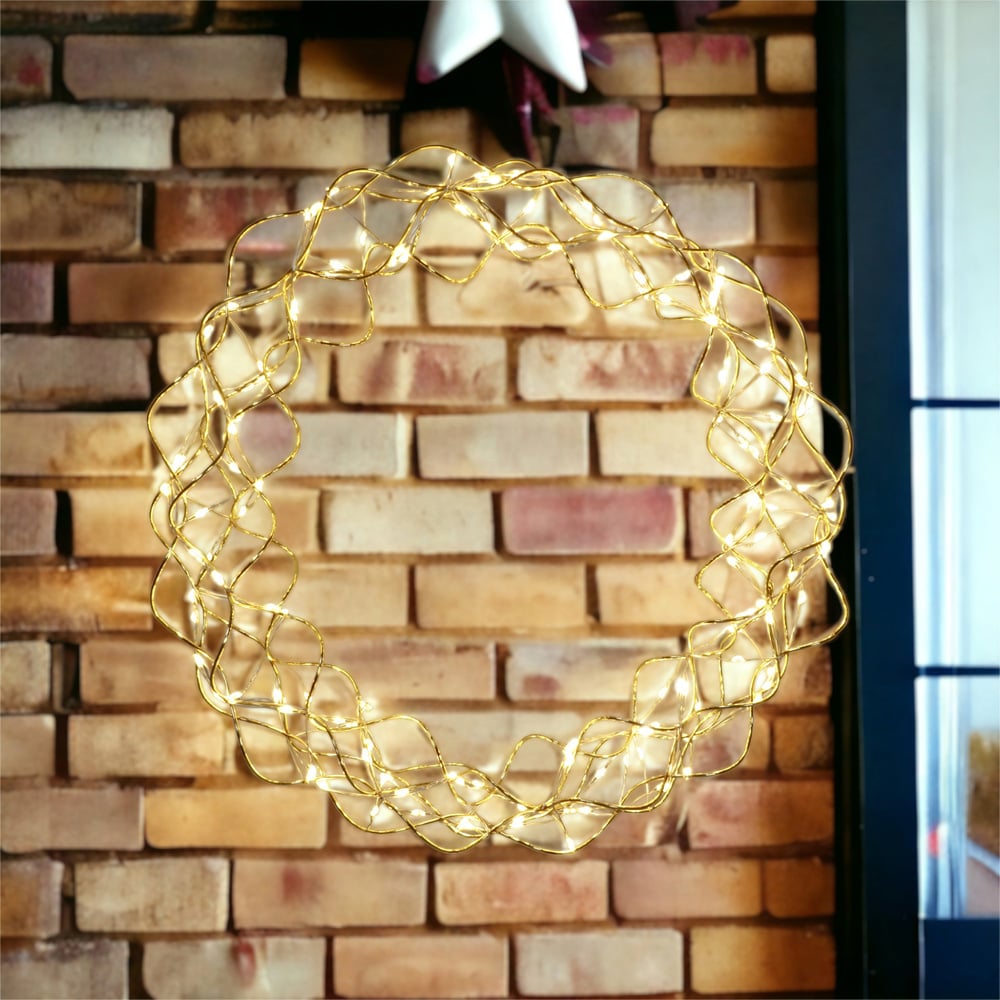 Xmas Haus LED Copper Wire Wreath Image 2