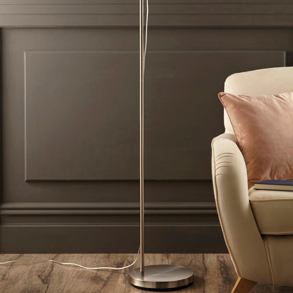 The Lighting and Interiors Brushed Chrome Seb Floor Lamp Image 3