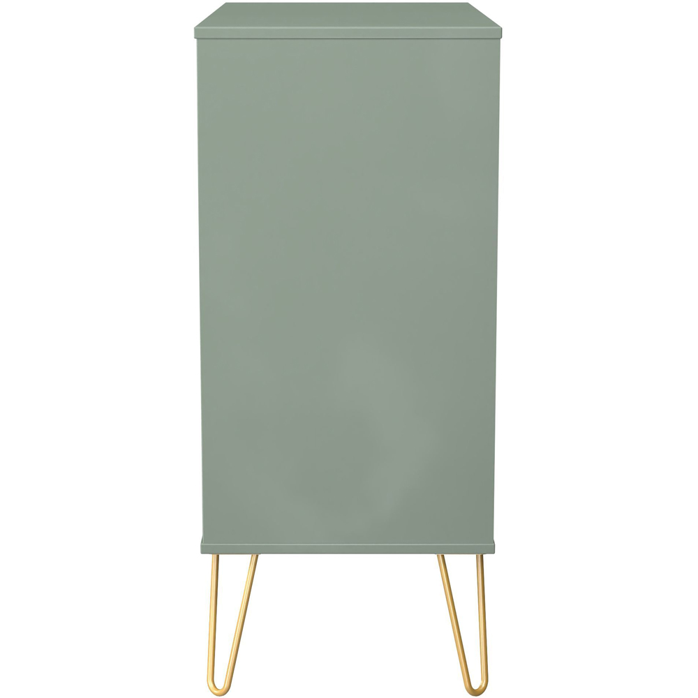 Crowndale Diamond 4 Drawer Reed Green Chest of Drawers Ready Assembled Image 2
