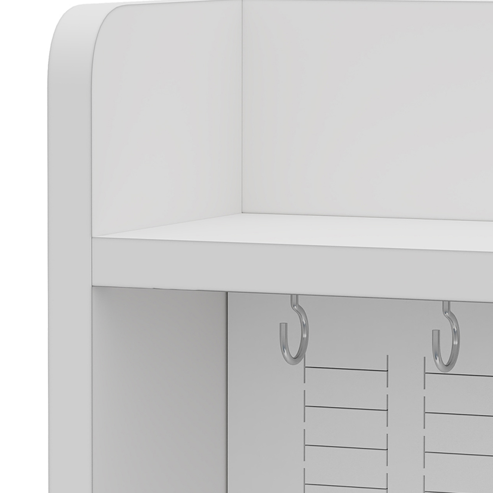 Living and Home 5 Drawer 6 Shelf White LED Dressing Table Set Image 3