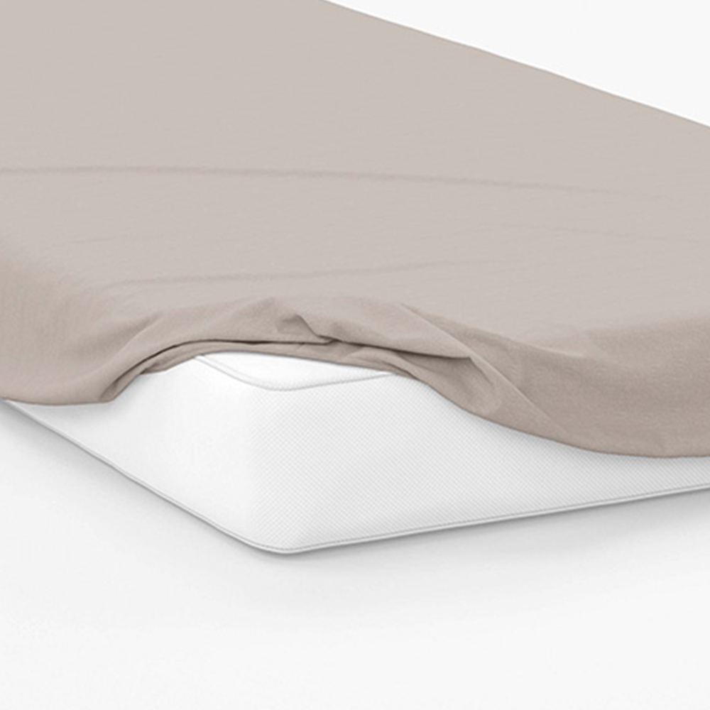 Serene King Size Mushroom Fitted Bed Sheet Image 3