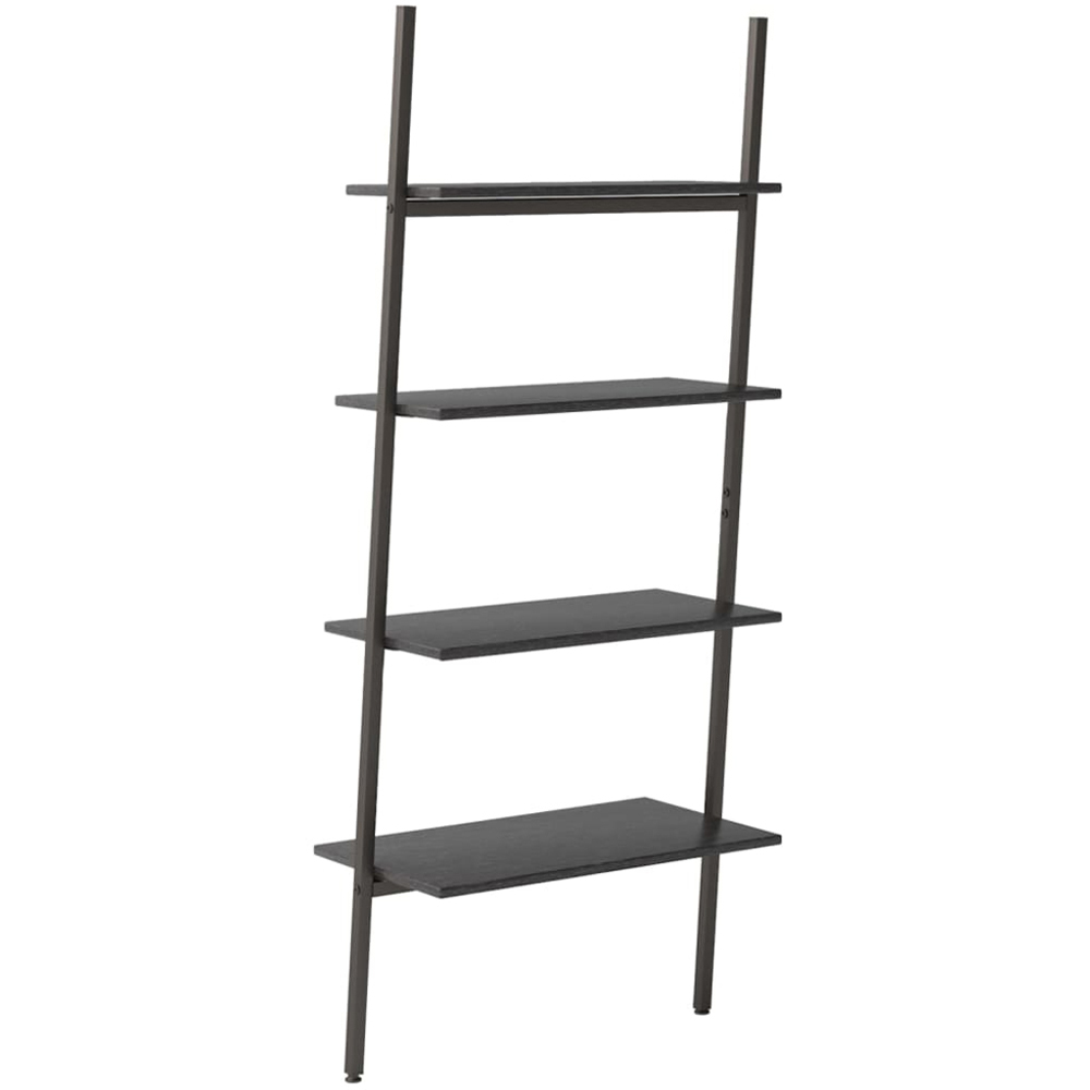 vidaXL 4-Tier Black Tall Leaning Shelf Image 3