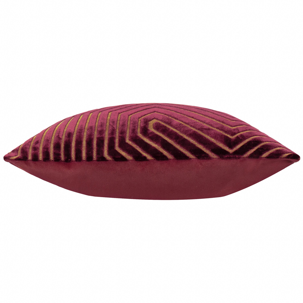 Paoletti Evoke Burgundy Cut Velvet Cushion 45 x 45cm Image 4