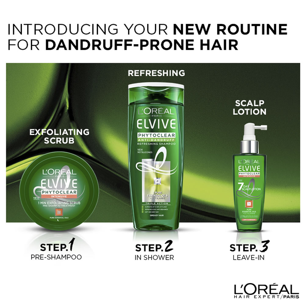L'Oreal Paris Elvive Phytoclear Anti Dandruff     Shampoo for Greasy Hair 400ml Image 2