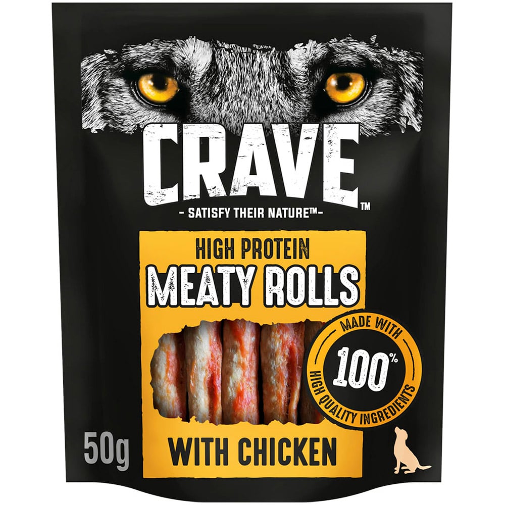 CRAVE Meaty Rolls with Chicken Case of 8 x 50g Image 4