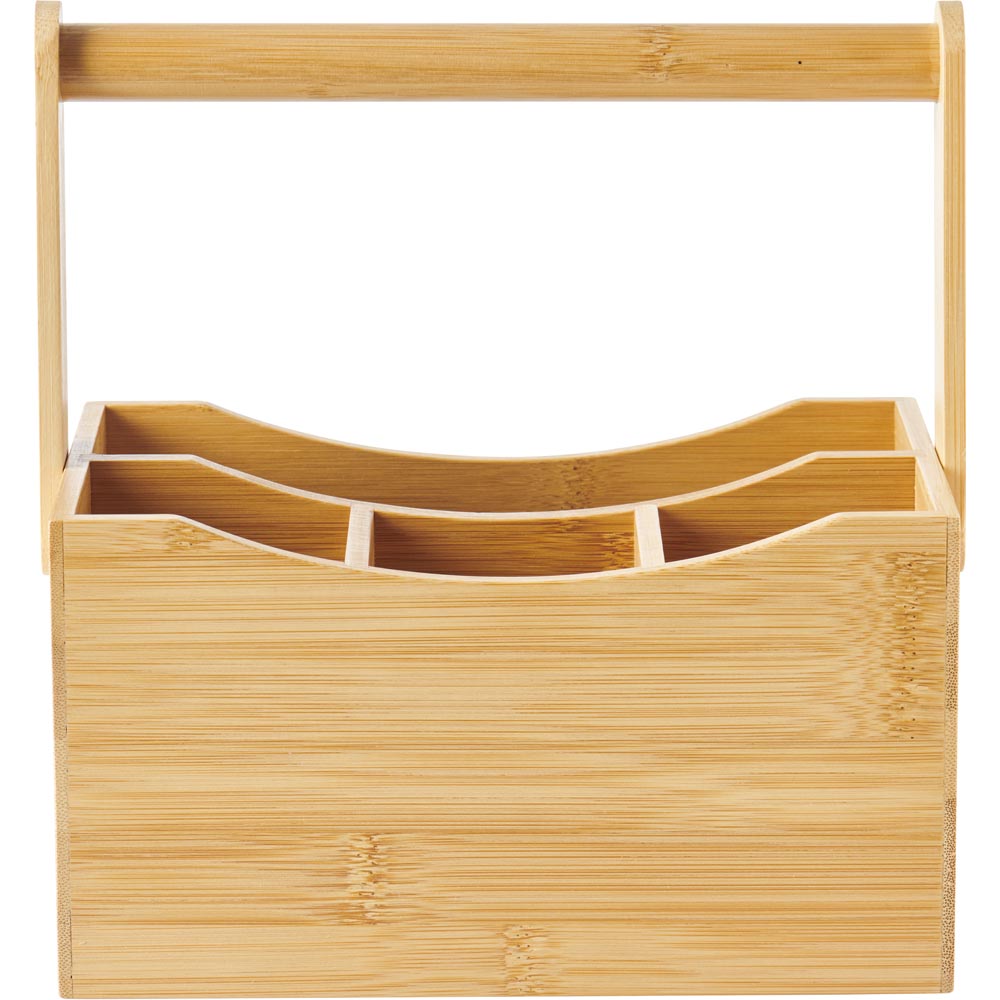 Wilko Bamboo Cutlery Caddy Image 1