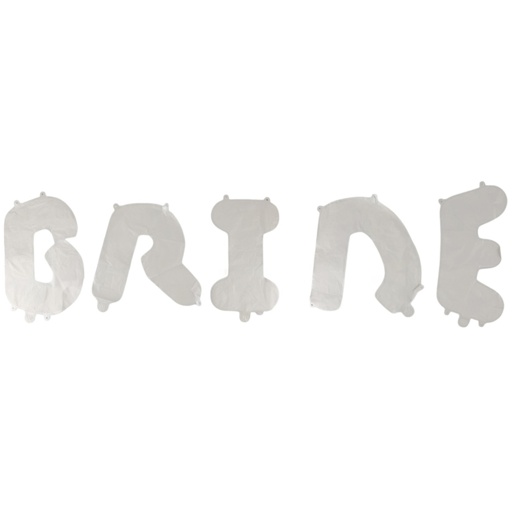 Bride Text Balloon Banner Cream Image 3