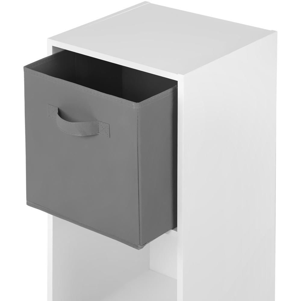 Jane 2 Shelf White Cube Storage Unit with Basket Image 6