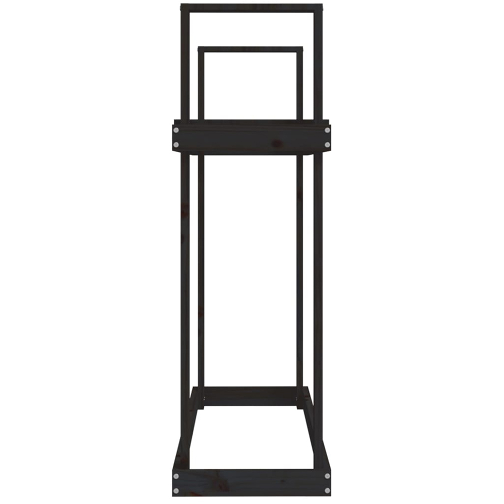 vidaXL Black Solid Pine Wood Firewood Rack 110 x 35 x 108.5cm Image 5