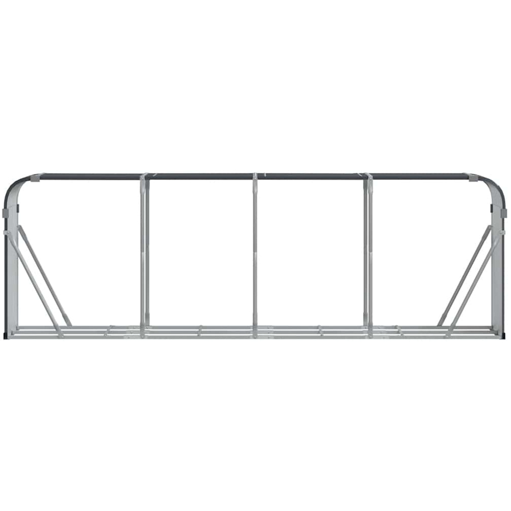 vidaXL Anthracite Galvanised Steel Firewood Log Holder 100 x 300 x 45cm Image 3