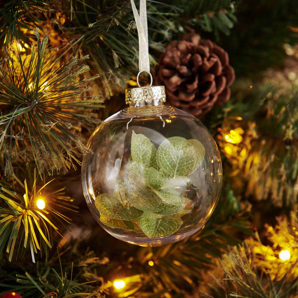 Wilko Luxe Sparkle Pink Glass Teardrop Bauble Christmas Tree Decoration
