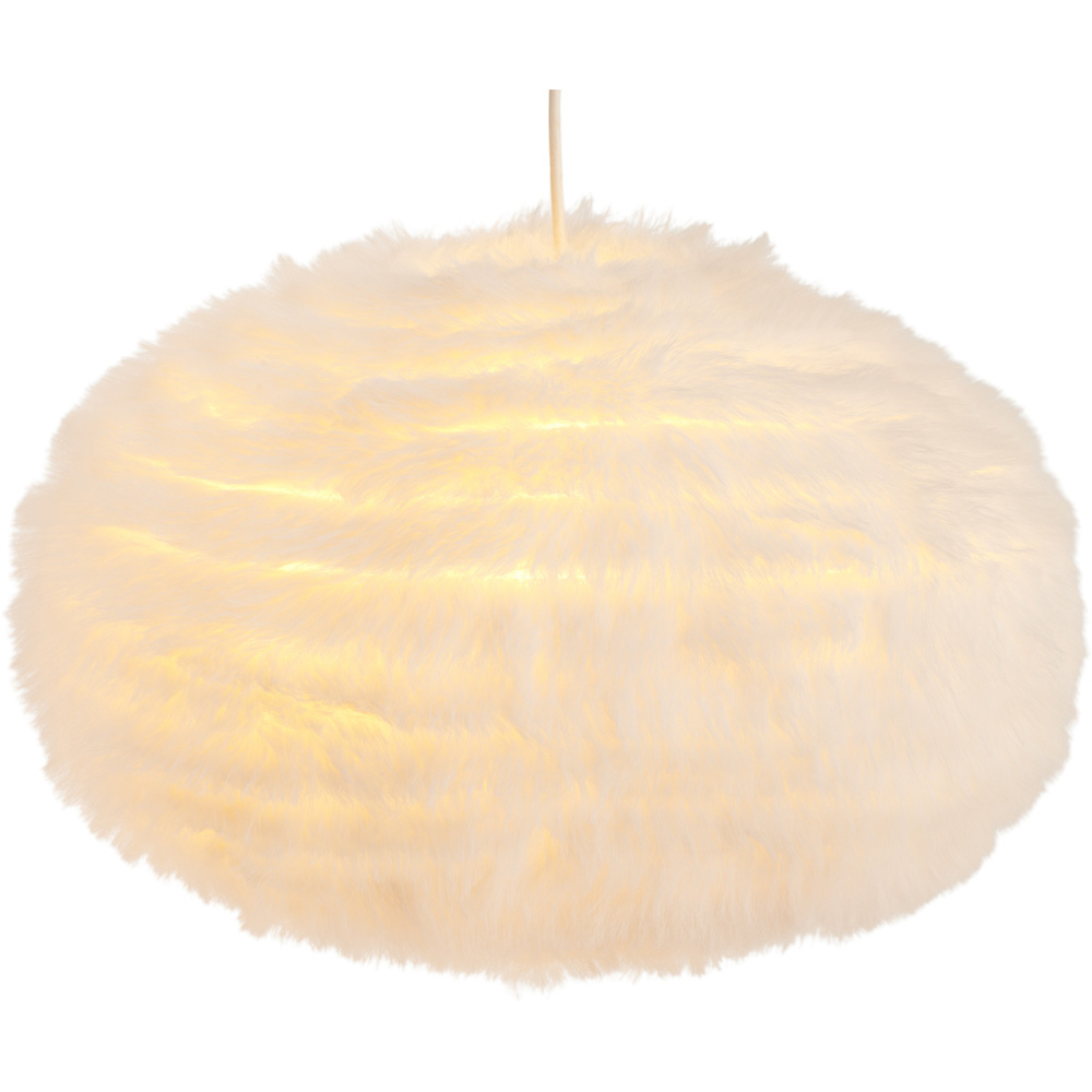 Wilko White Faux Feather Effect Large Pendant Shade Image 5
