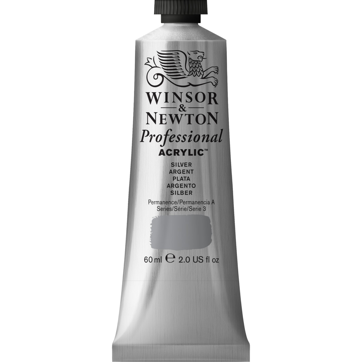 Winsor and Newton 60ml Professional Acrylic Paint - Silver Image 1