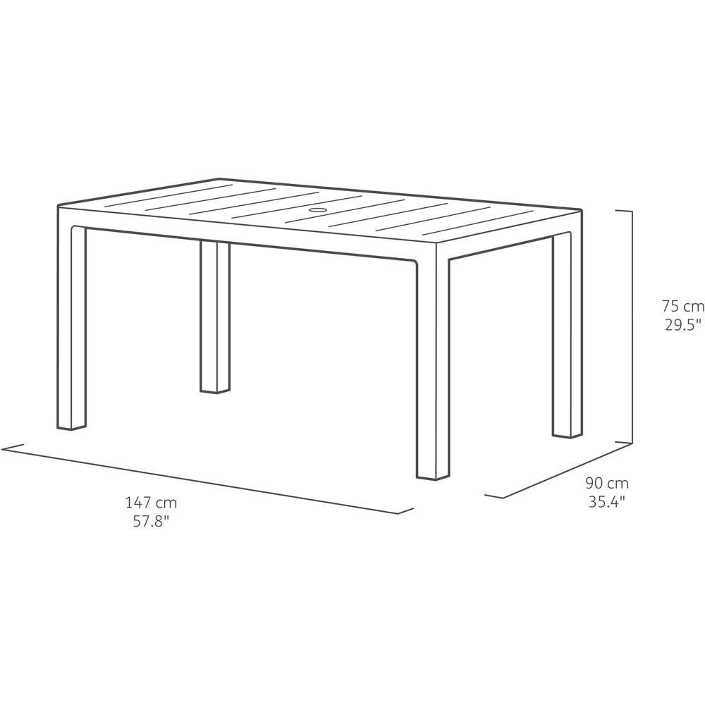 Keter Julie 6 Seater Dining Table Graphite Image 7