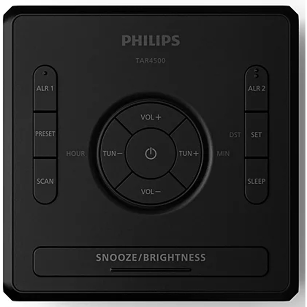 Philips TAR4500 Dual Alarm FM Clock Radio with USB-C Charging Port Image 3