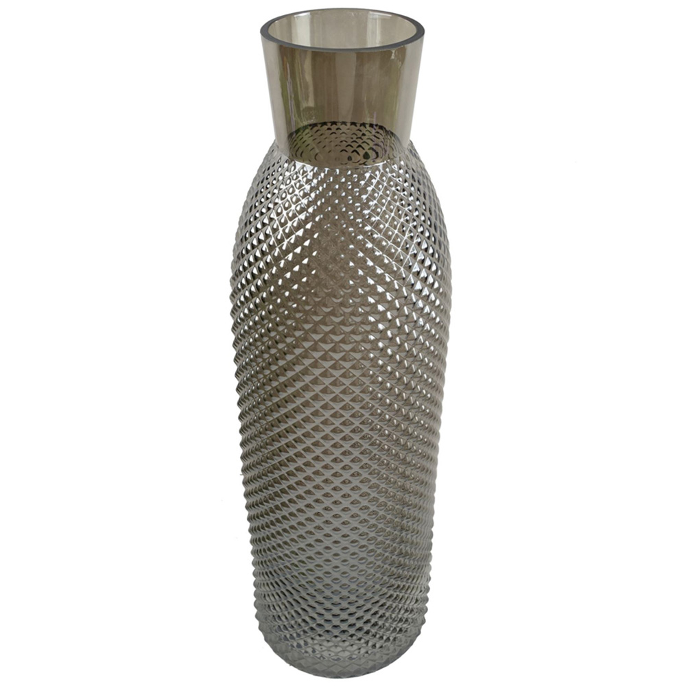 Leaf Smoke Grey Diamond Glass Vase 50cm Image 2
