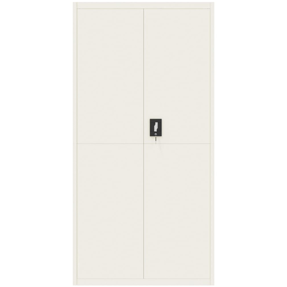 vidaXL 2 Door White Steel Tall File Cabinet Image 3