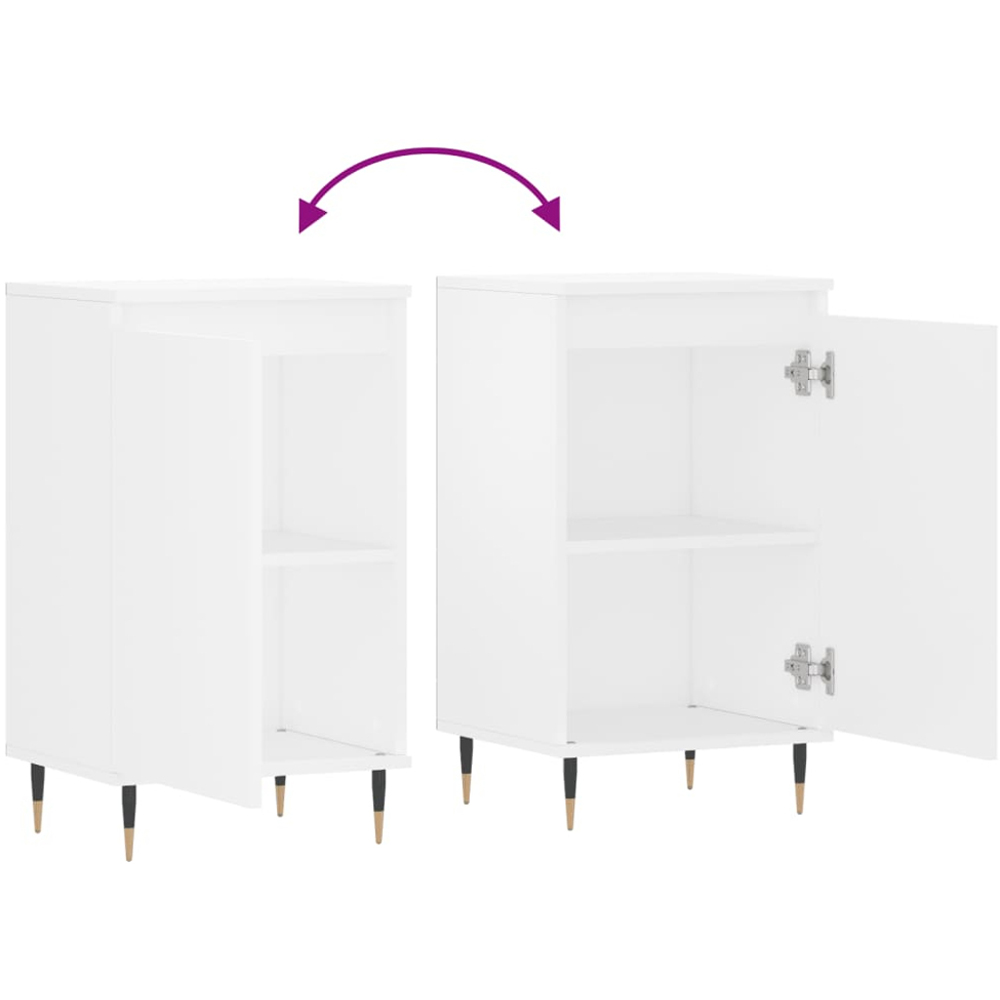 vidaXL Single Door White Sideboard Image 9