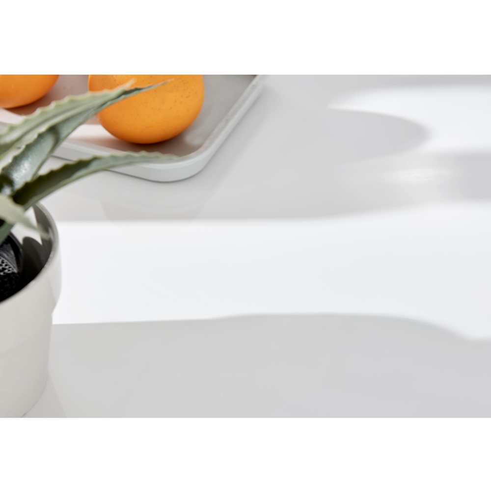 Furniturebox Solo 4 Seater White High Gloss and Chrome Dining Table Image 5