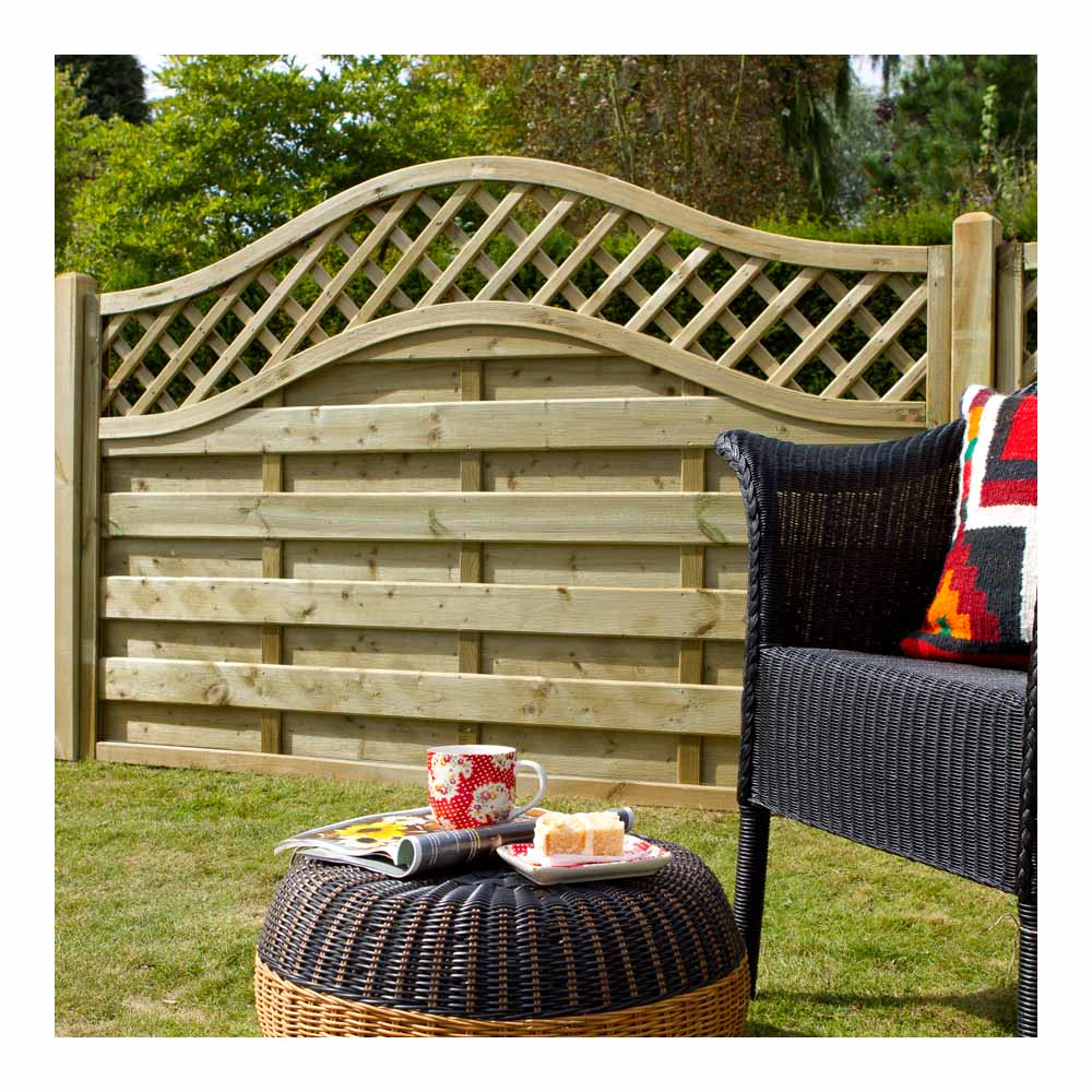 Forest Garden Europa Prague Pressure Treated Fence Panel 6 x 3ft 4 Pack Image 3