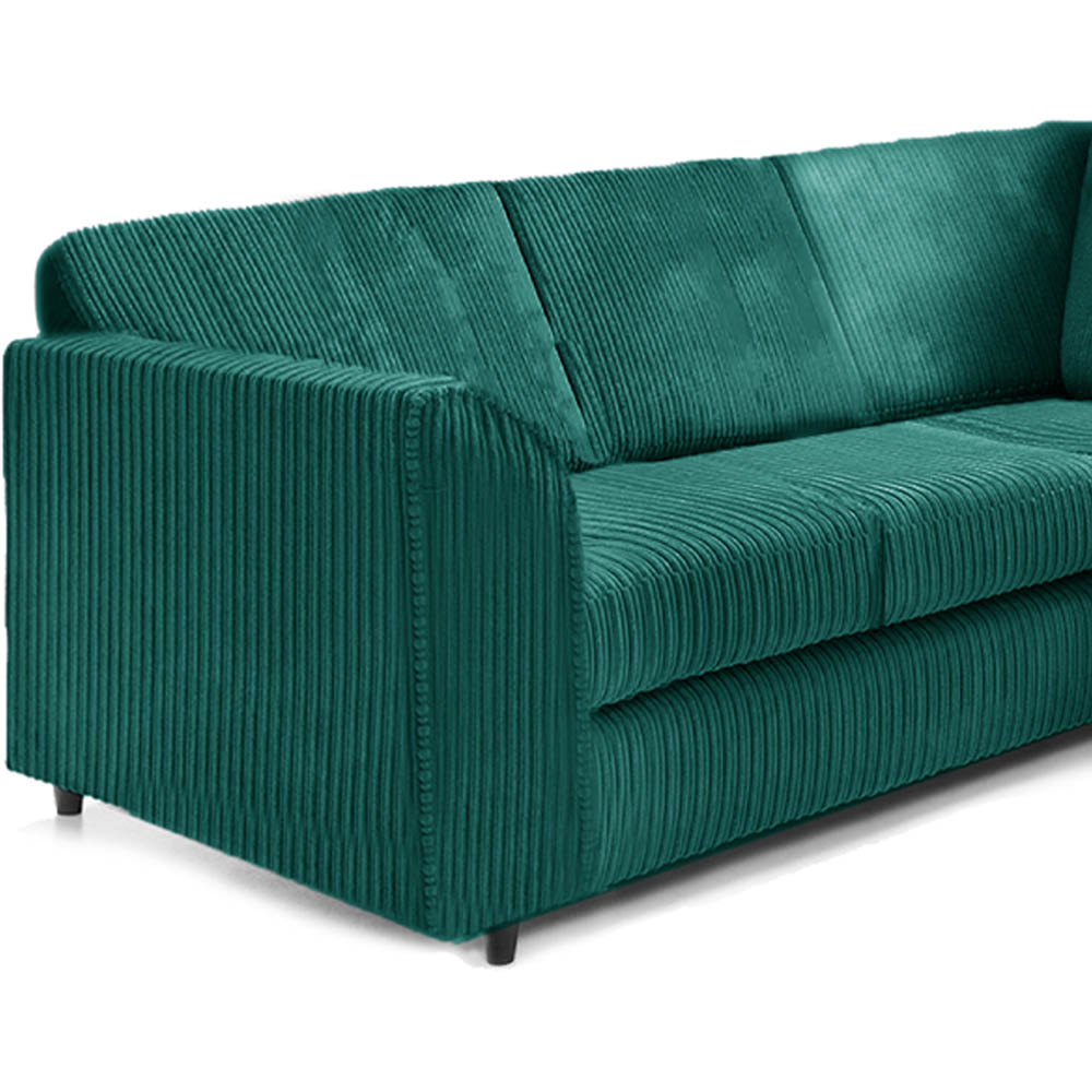 Luxor 5 Seater Teal Jumbo Cord Full Back L Shaped Corner Sofa Set Image 3