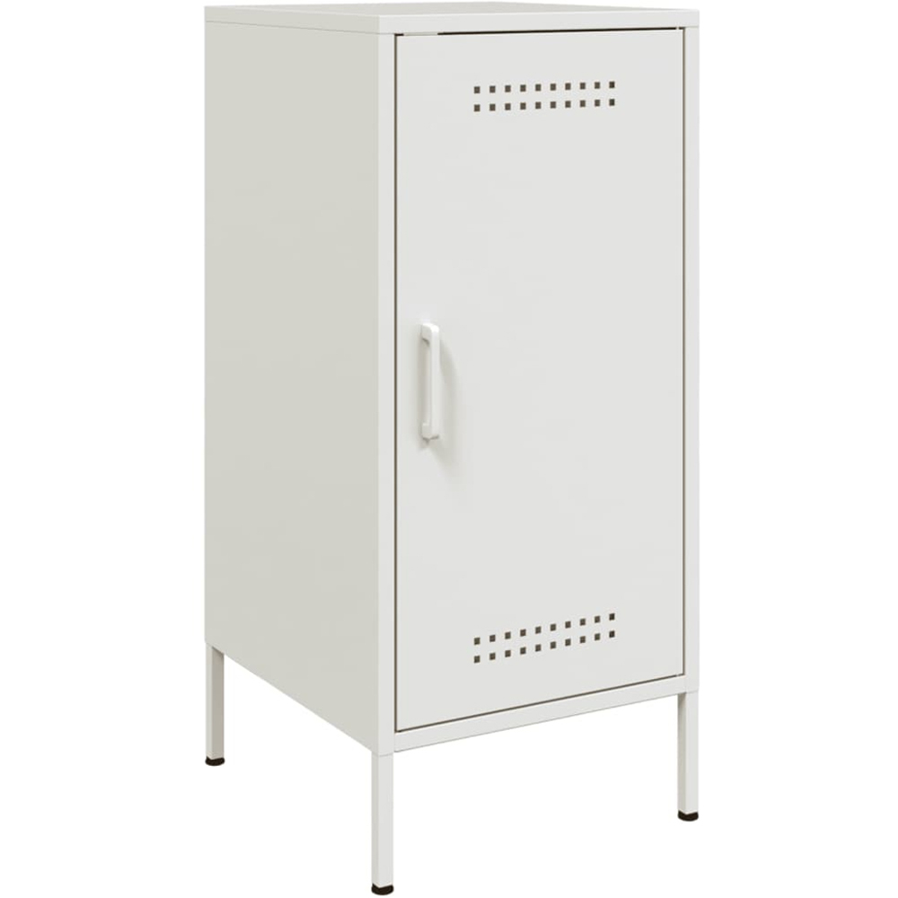 vidaXL Single Door White Steel Sideboard Image 2