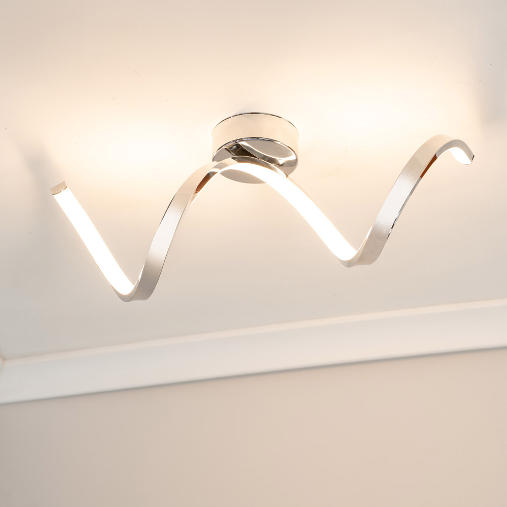 ValueLights Infinity Chrome Single Twist Integrated LED Ceiling Light Image 2