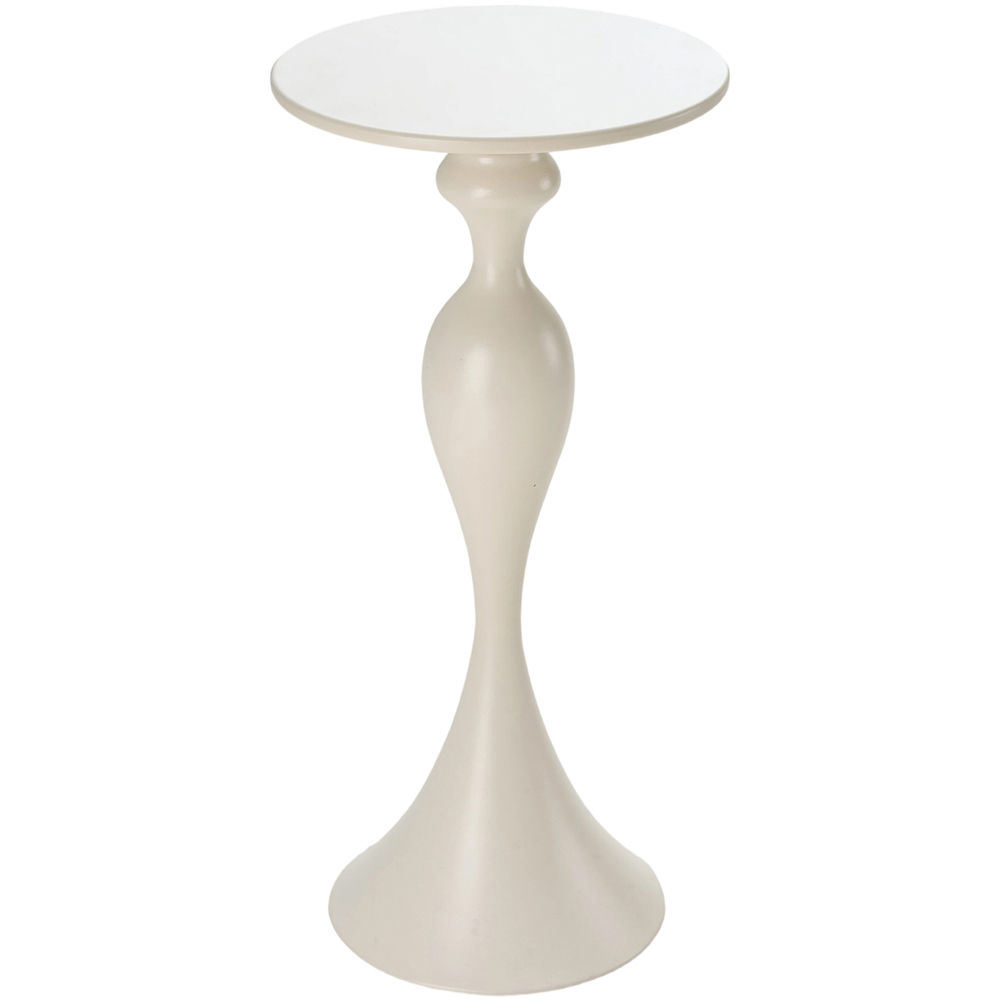 Living and Home Cream Round Slim Side Table Image 2