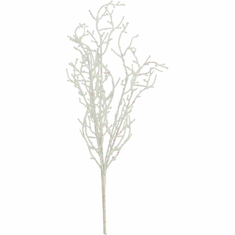 Wilko Glitters White Sequin Twig Pick Image