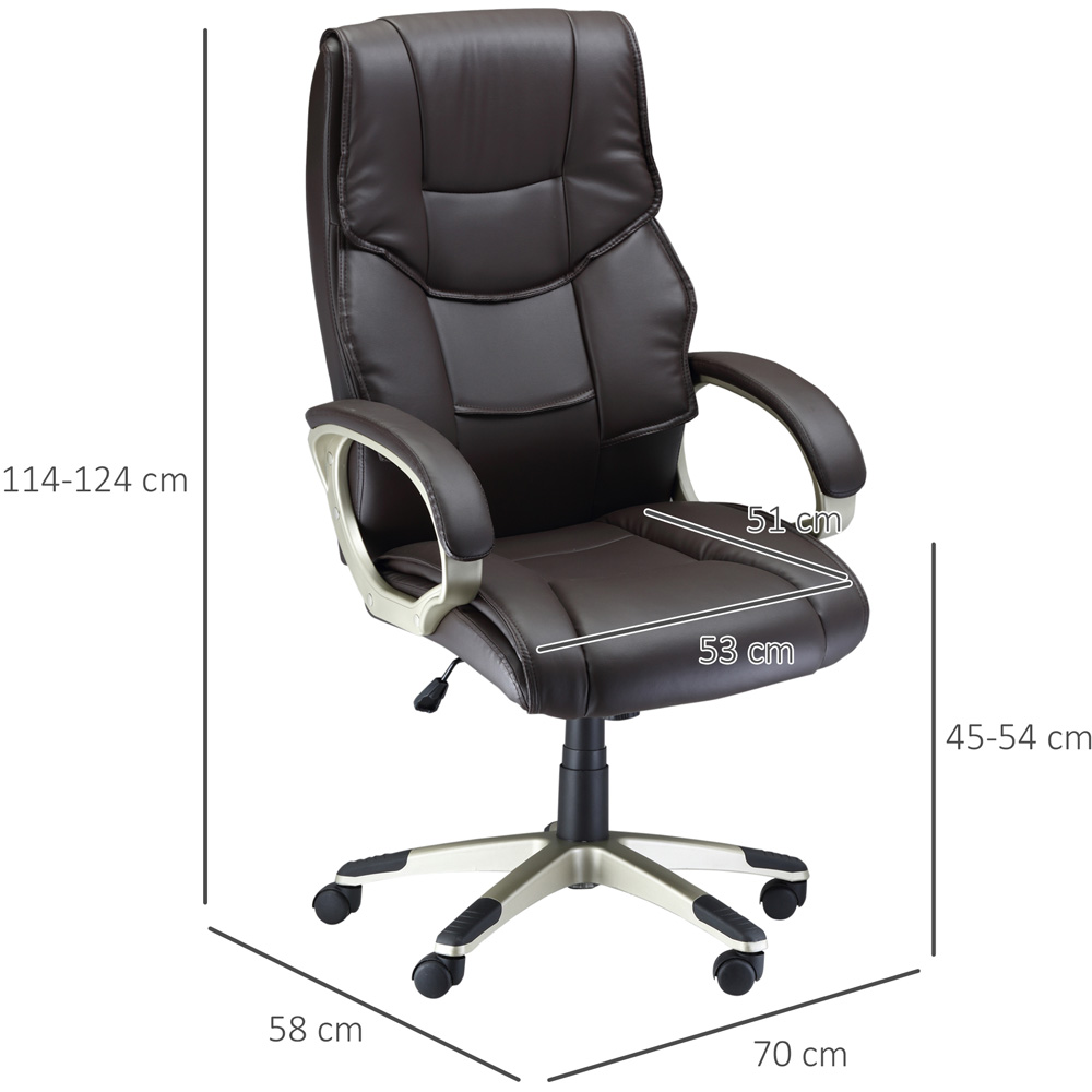 Portland Brown PU and PVC Leather Swivel Office Chair Image 8