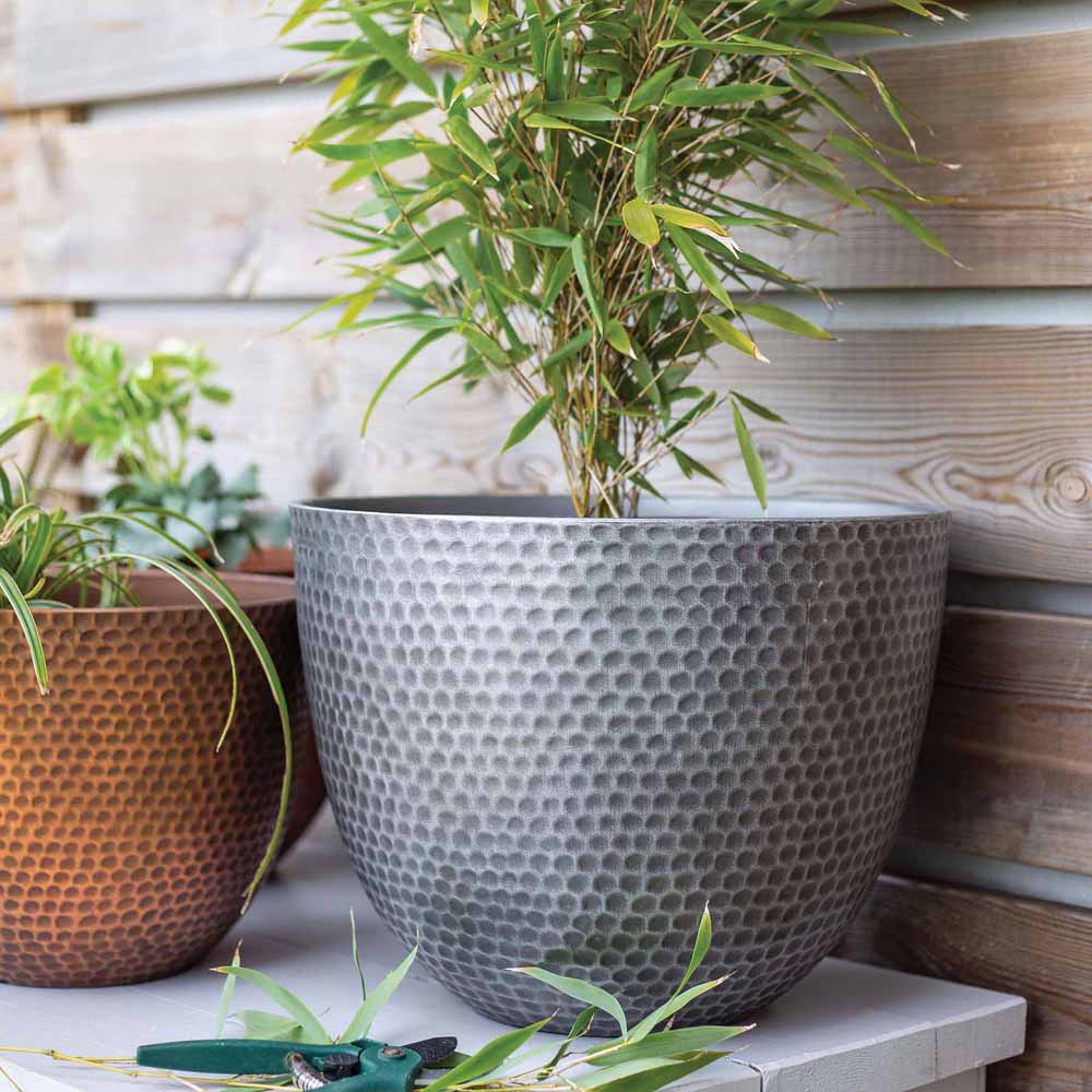 Plant Avenue Elements Grey Gun Metal Plant Pot 38cm Image 2