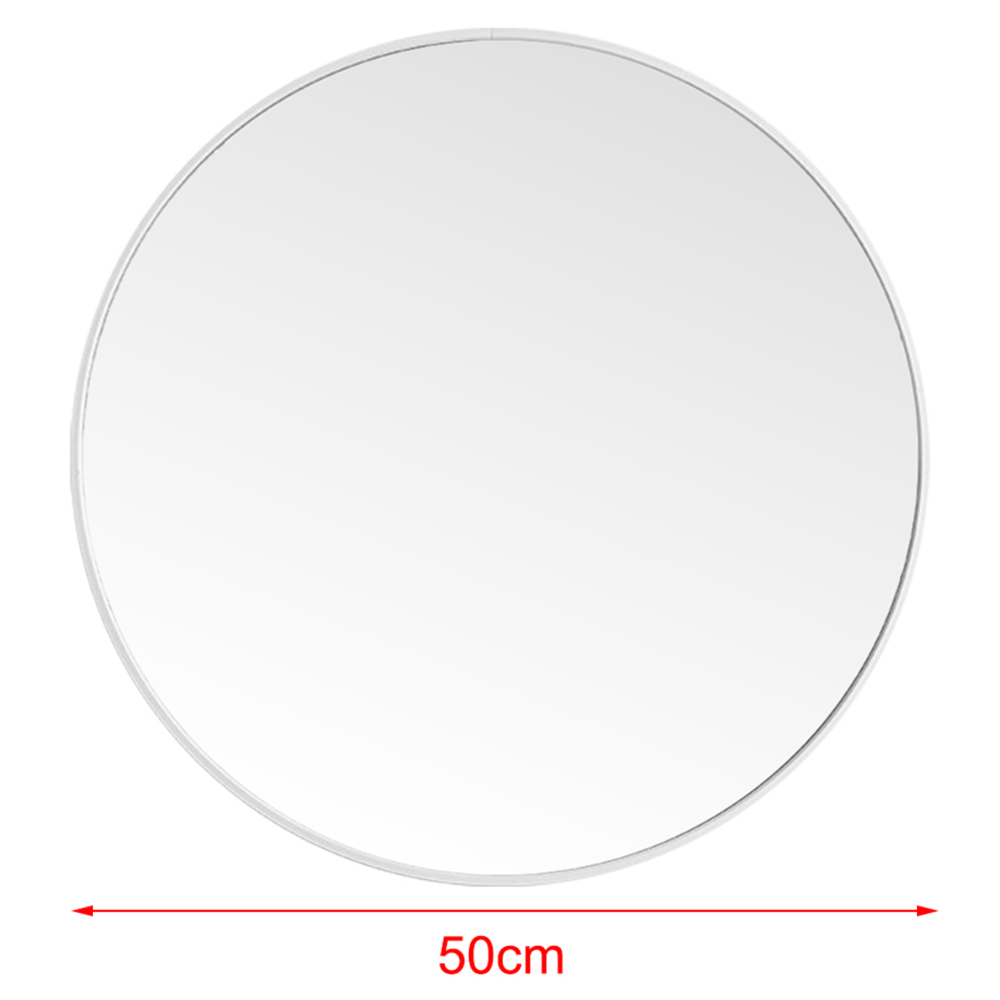 Living and Home White Frame Nordic Wall Mounted Bathroom Mirror 50cm Image 7