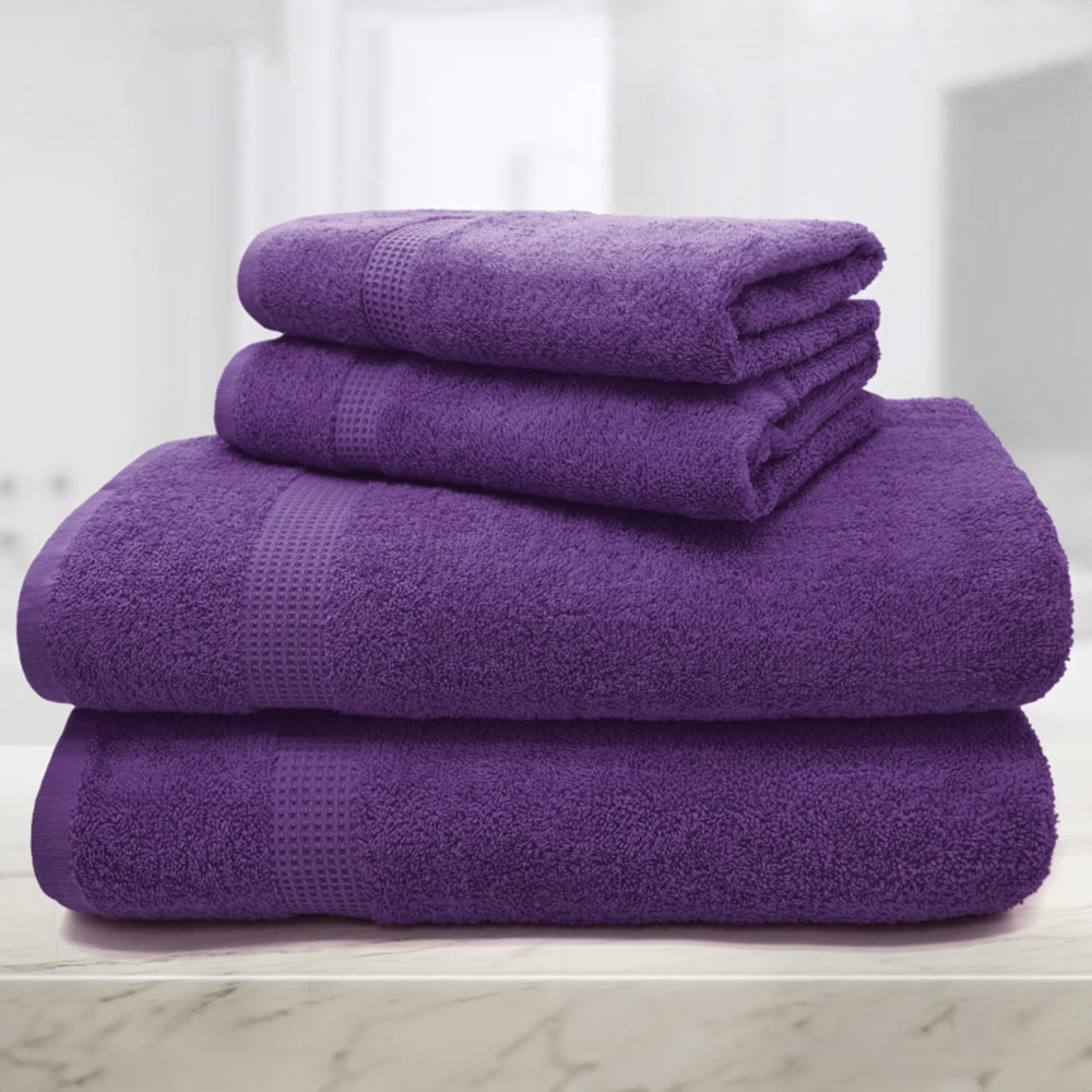 Mayfair Egyptian Cotton Purple Hand Towel Set of 2 Image 3