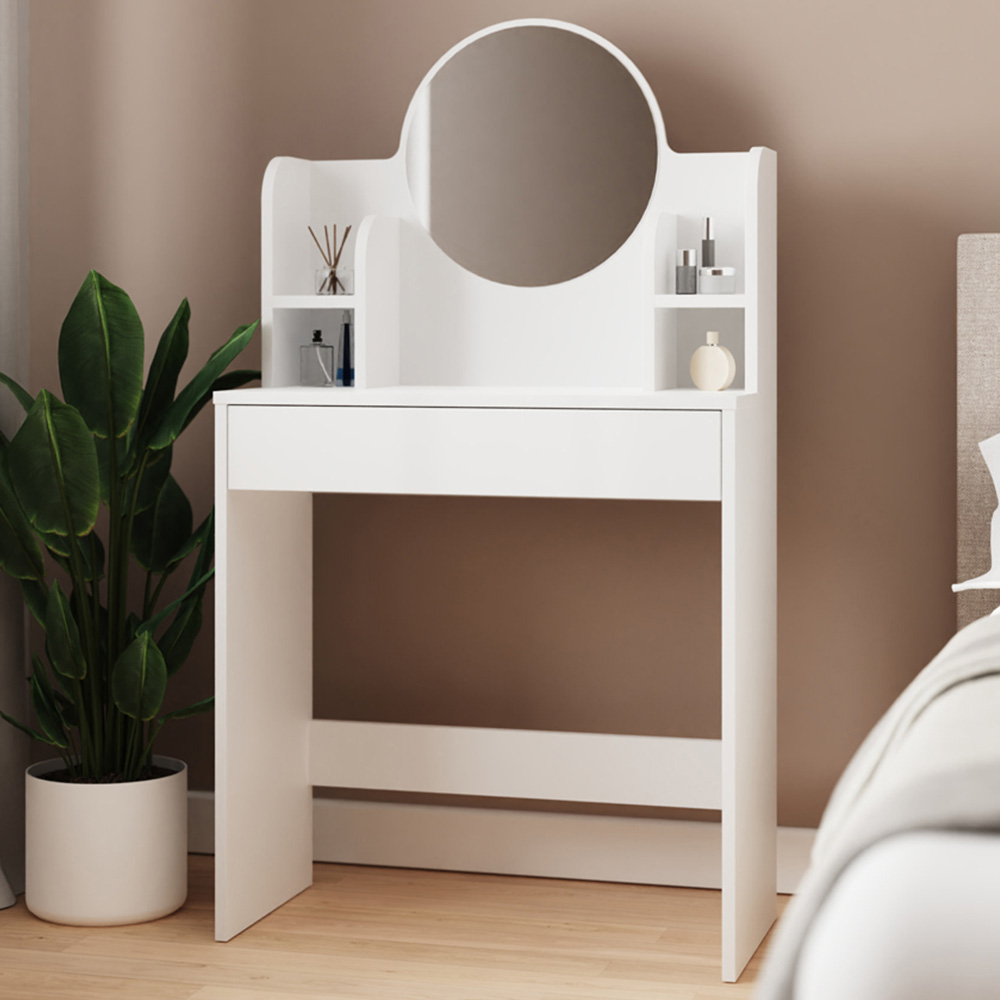 GFW Idis White Dressing Table with Mirror Image 1