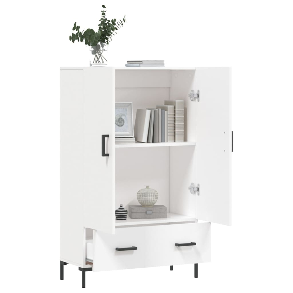 vidaXL 2 Door Single Drawer White Highboard Image 4